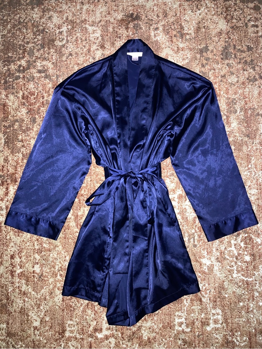 Vintage 1999 Navy Blue Satin Robe